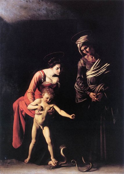 Caravaggio: Madonna dei palafrenieri, cm. 292 x 211, Galleria Borghese, Roma.